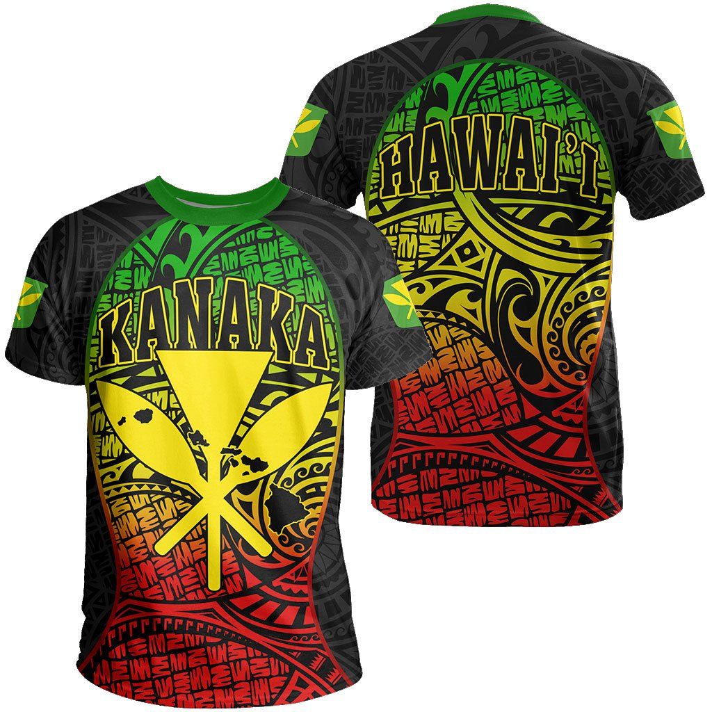 Hawaii Kanaka Map Polynesian Original Gel Style T-shirt Unisex