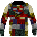 Polynesian All Over Design Retro Patchwork Hoodie