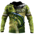 Personalized - Bass Master Fishing Camo Hoodie Unisex
