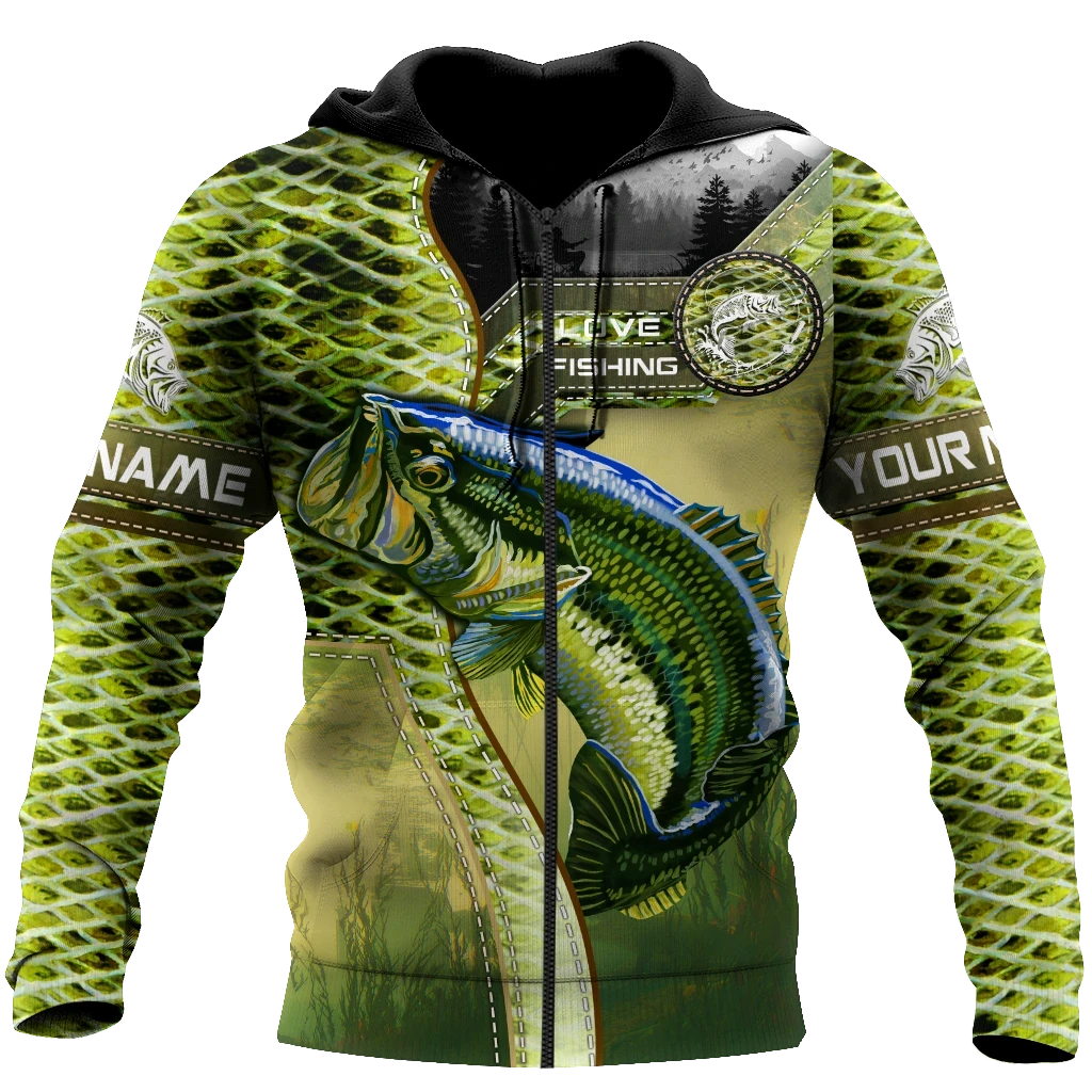Personalized - Bass Master Fishing Camo Hoodie Unisex