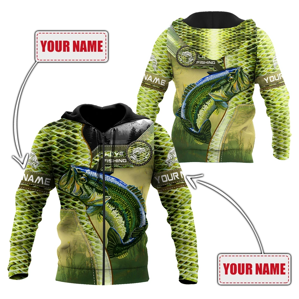 Personalized - Bass Master Fishing Camo Hoodie Unisex