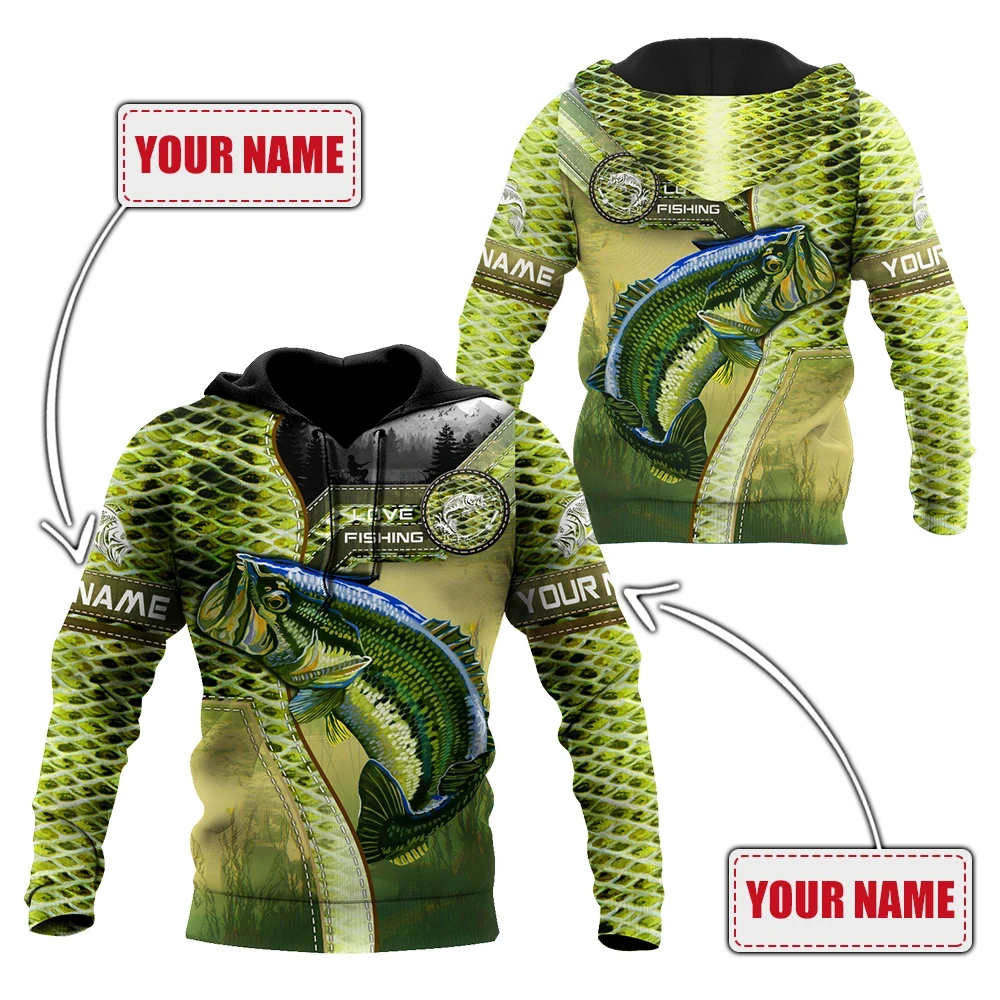 Personalized - Bass Master Fishing Camo Hoodie Unisex