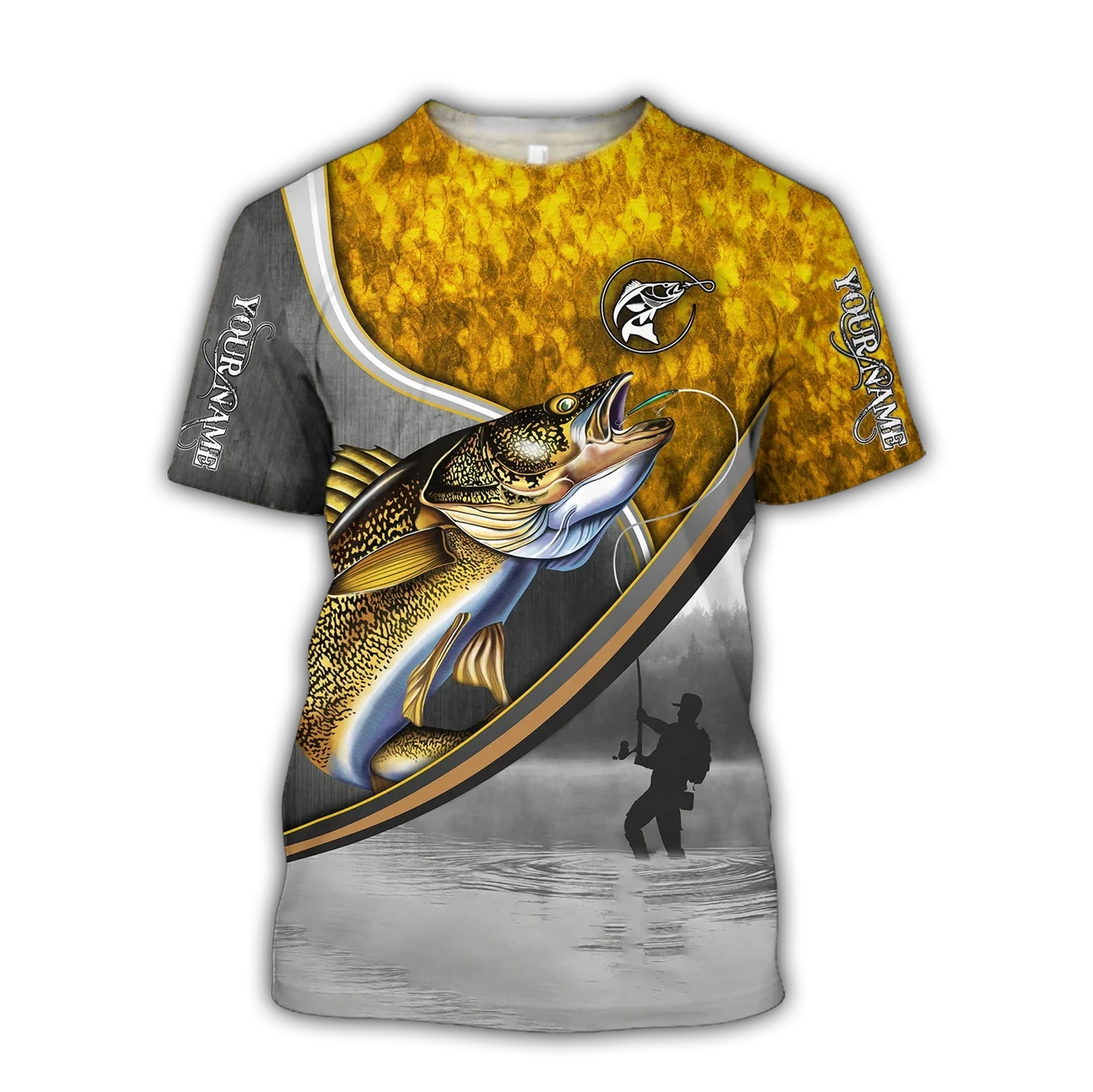 Personalized Walley Fishing Fisherman Camo T-Shirt