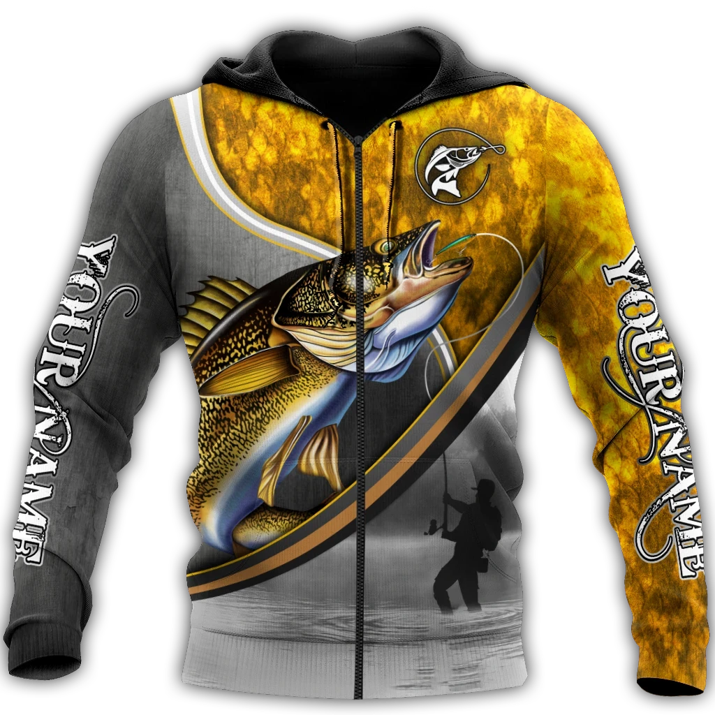 Personalized - Walley Fishing Fisherman Camo Hoodie Unisex