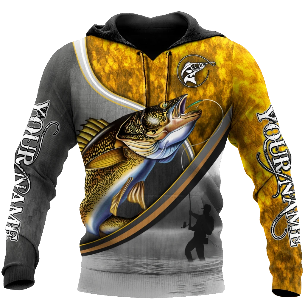 Personalized - Walley Fishing Fisherman Camo Hoodie Unisex