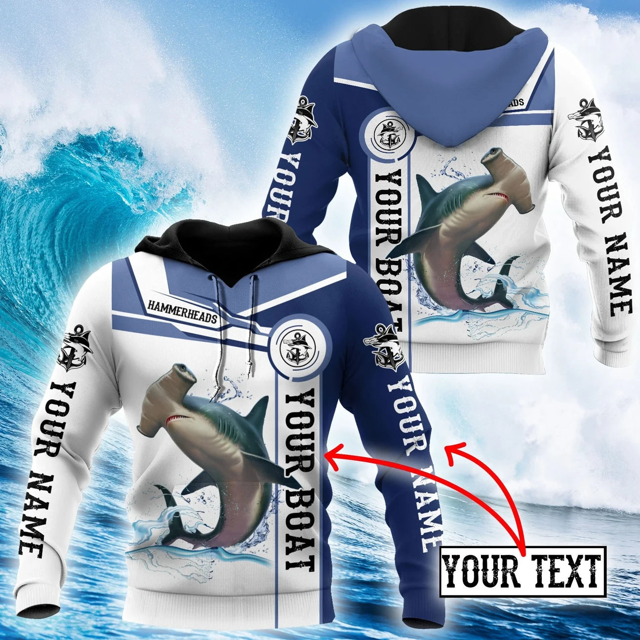 Personalized - Hammerhead Shark Fishing Team Catch And Release Hoodie Unisex