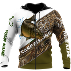 Personalized - Carp Fishing Camo Hoodie Unisex