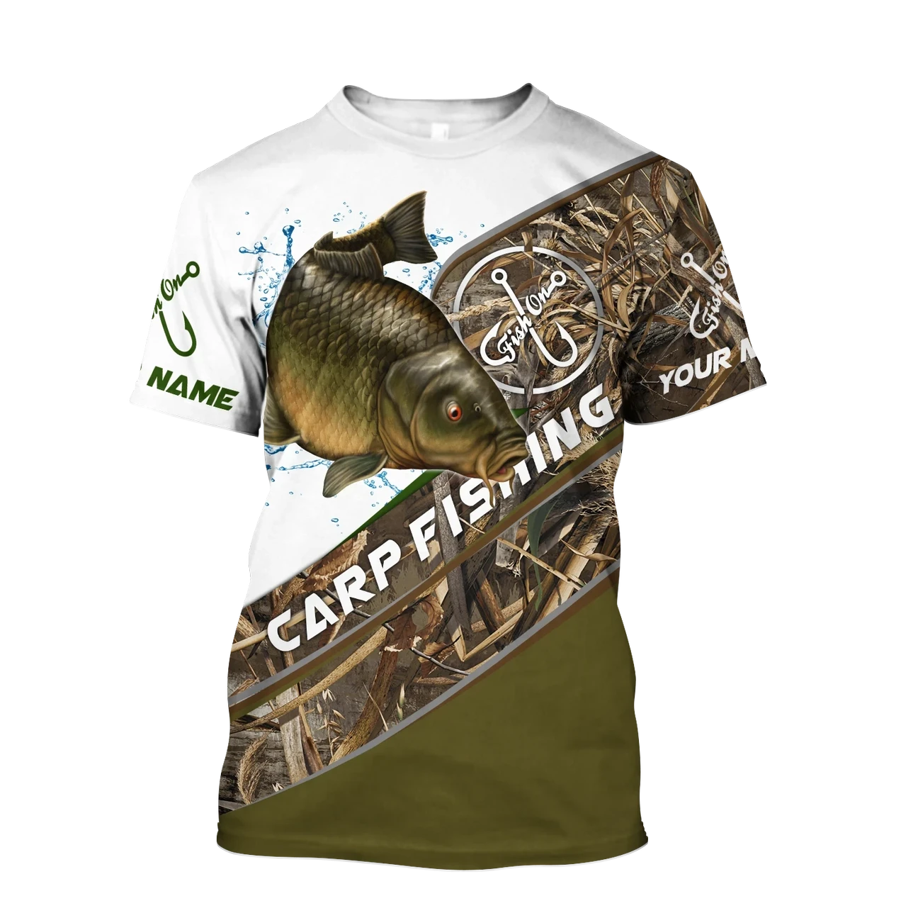 Personalized Carp Fishing Camo T-Shirt