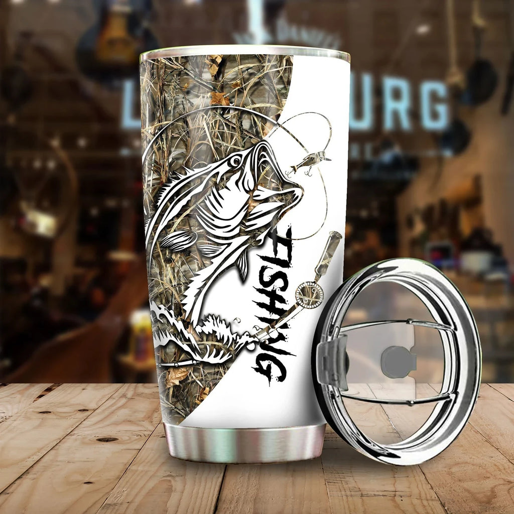 Bass Fishing Sport Stainless Steel Tumbler – 20oz/30oz