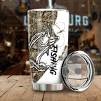 Bass Fishing Sport Stainless Steel Tumbler – 20oz/30oz