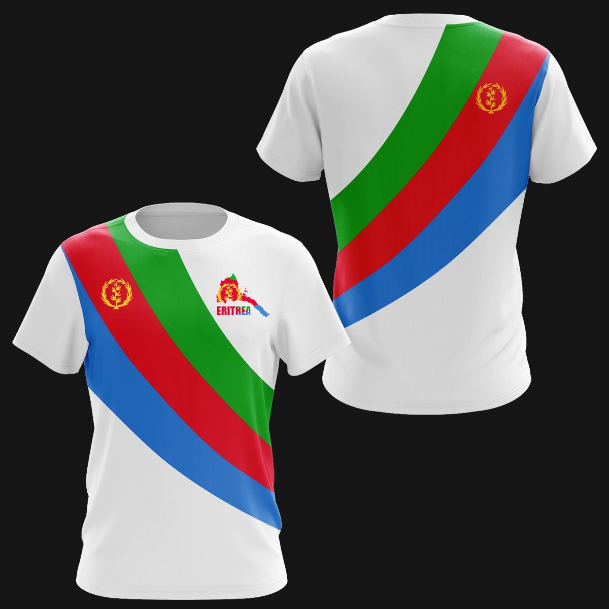 Eritrea Map - White Unisex T-shirt - AL01