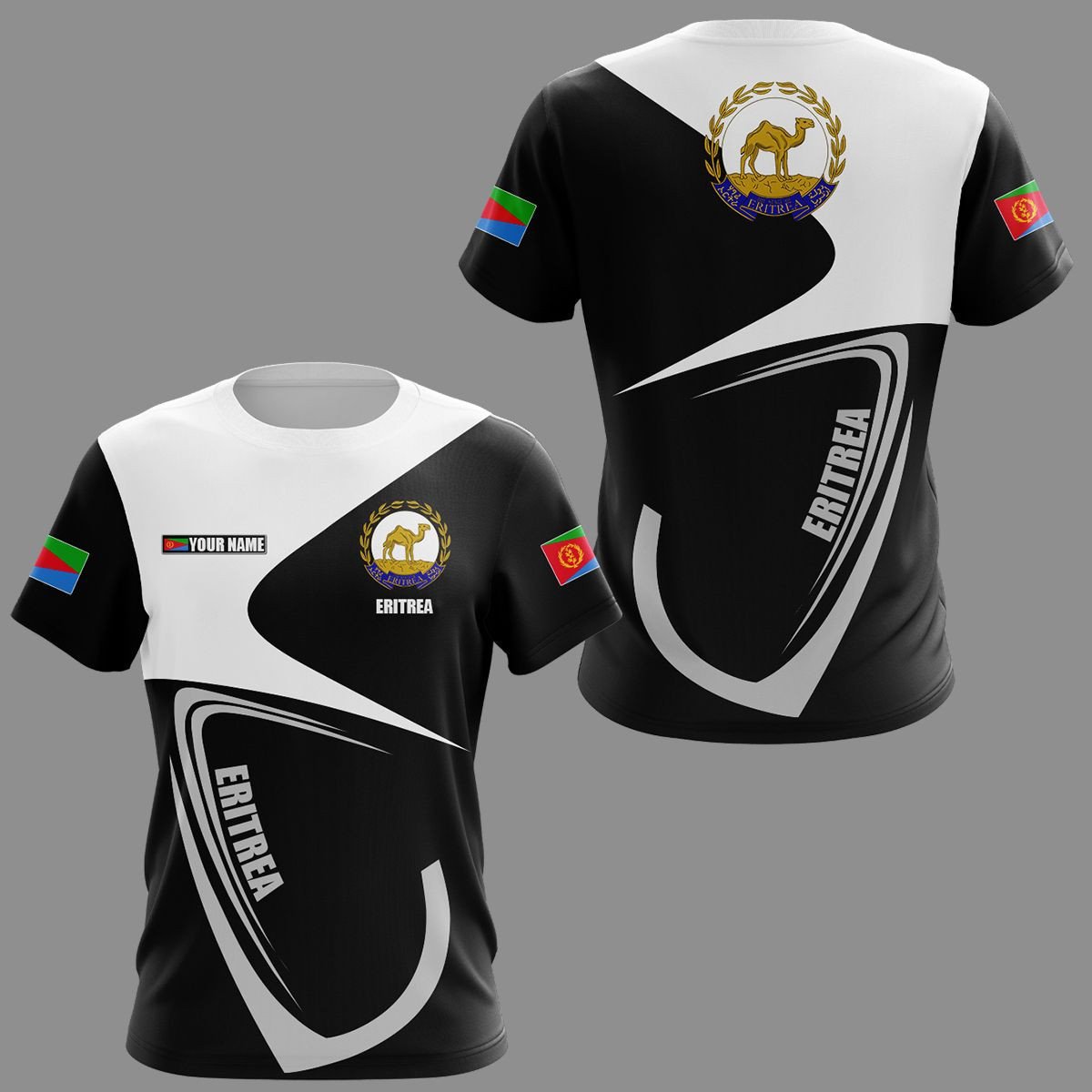 Personalised Eritrea Coat Of Arms & Flag Unisex T-shirt - AL01