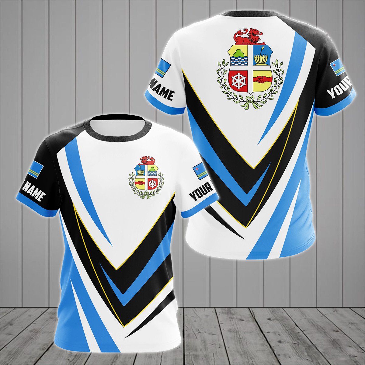 Personalised Aruba Sport Form Coat Of Arms T-shirt - AL01