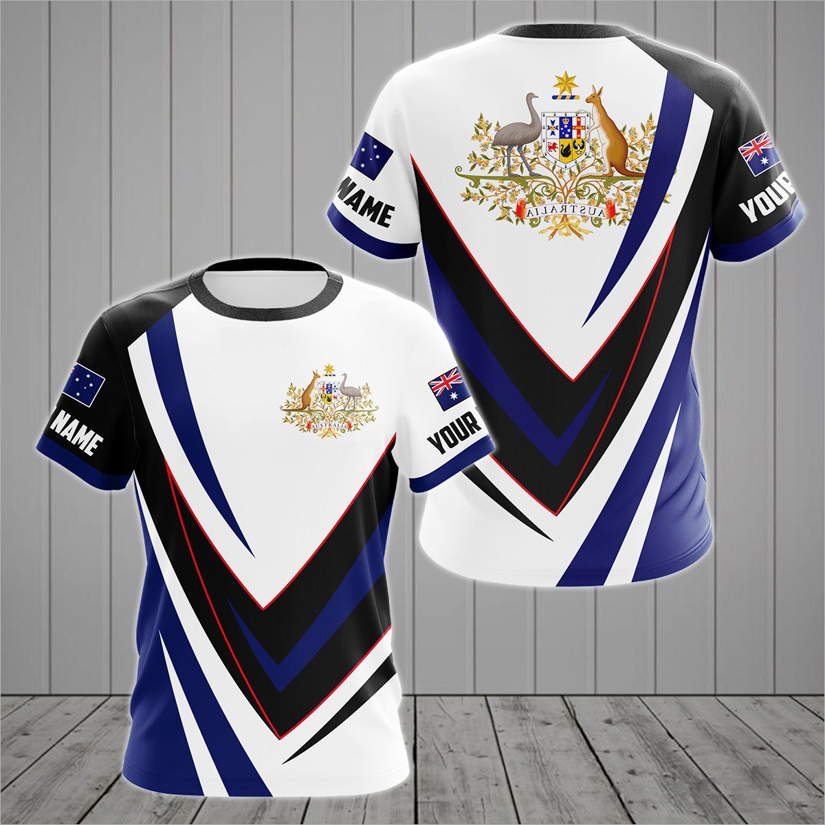 Personalised Australia Sport Form Coat Of Arms T-shirt - AL01