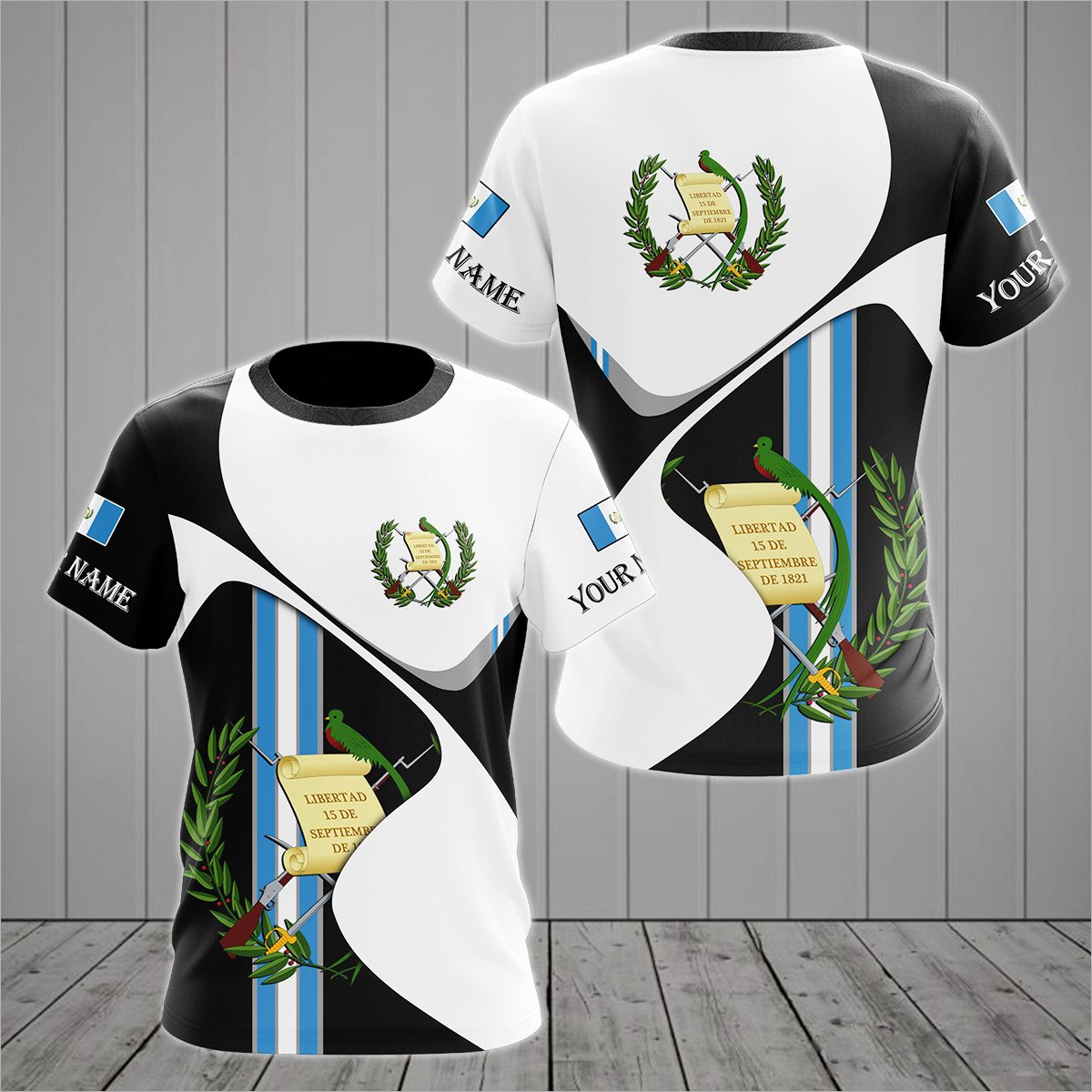 Personalised Guatemala Sport Form Coat Of Arms T-shirt - AL01