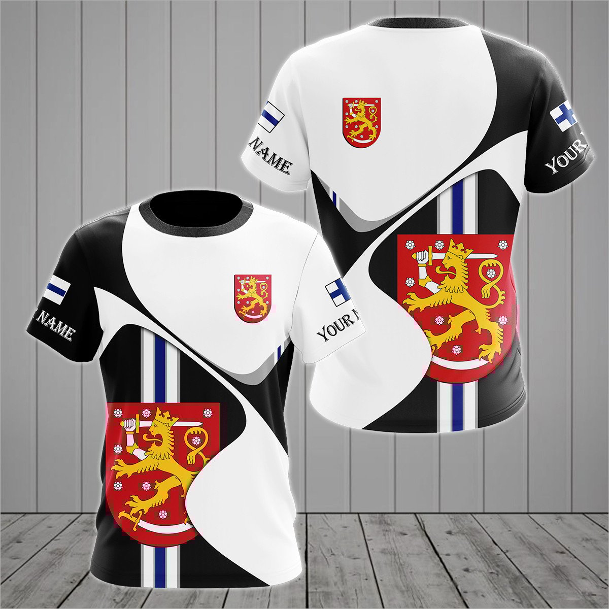 Personalised Finland Sport Form Coat Of Arms T-shirt - AL01