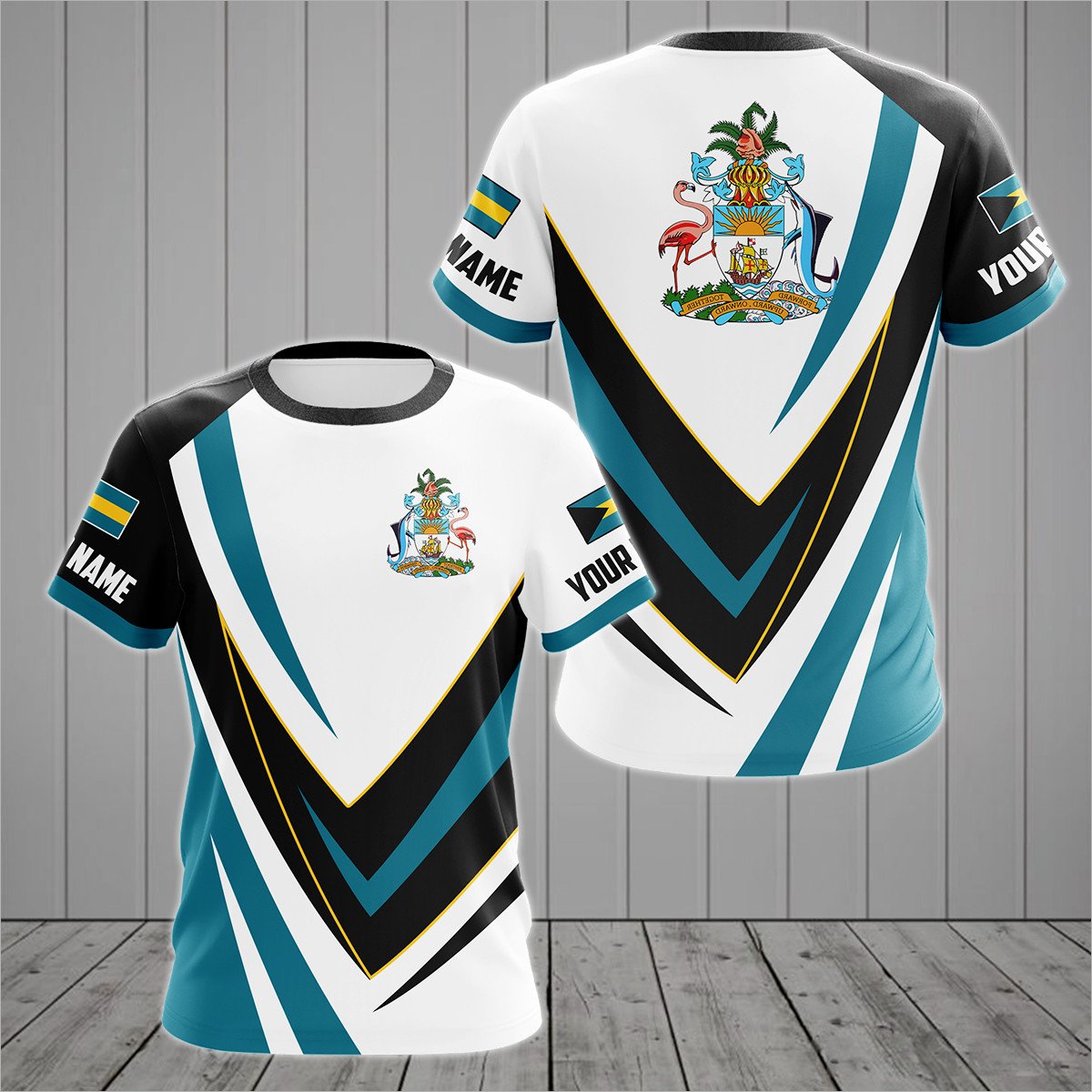 Personalised Bahamas Sport Form Coat Of Arms T-shirt - AL01