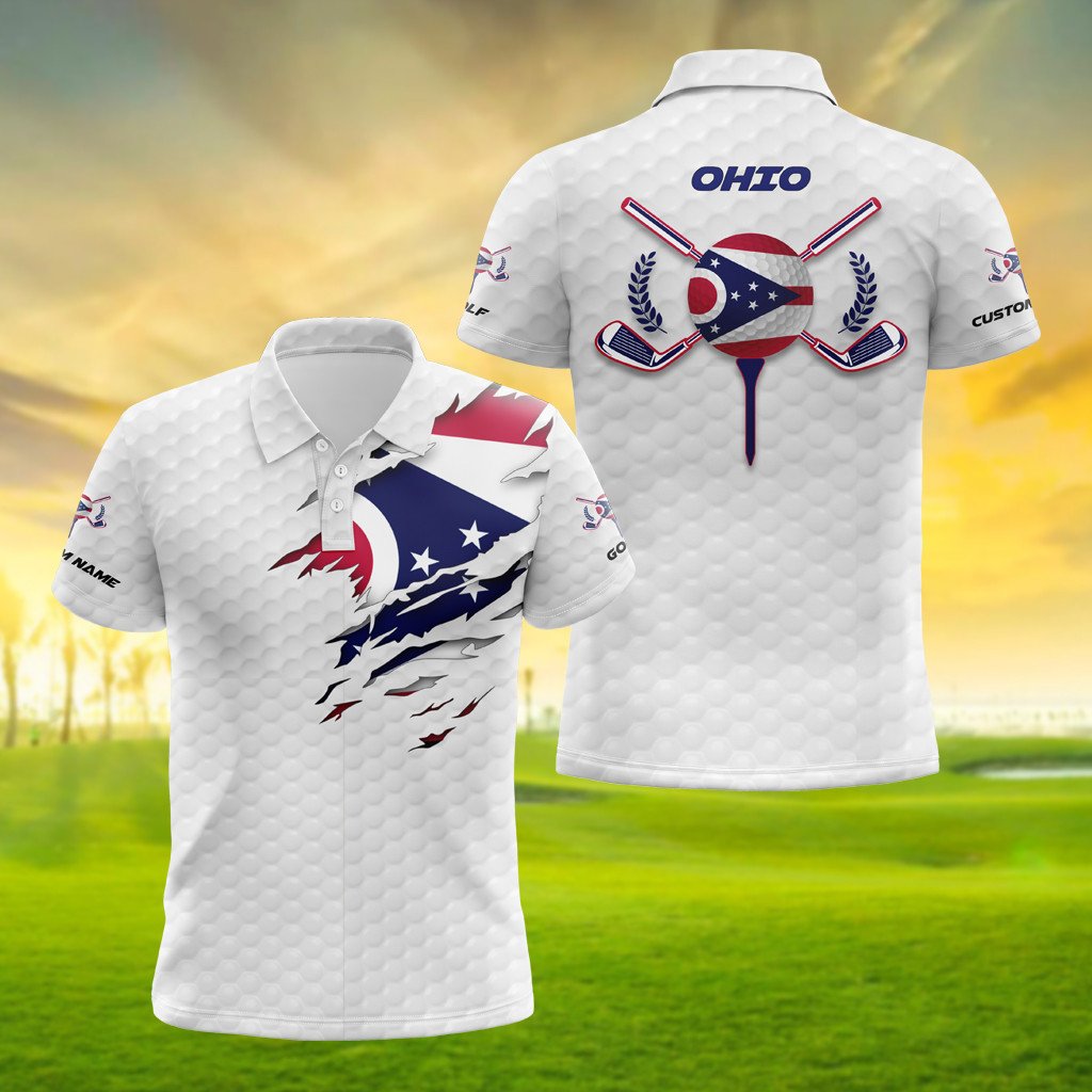 Personalised Ohio Golf 3D Polo Shirt - AL01