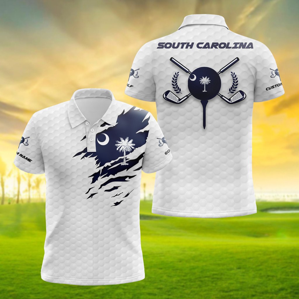 Personalised South Carolina Golf 3D Polo Shirt - AL01