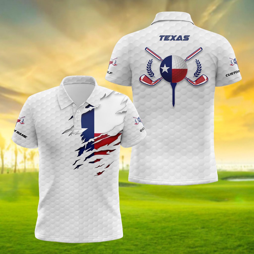 Personalised Texas Golf 3D Polo Shirt - AL01