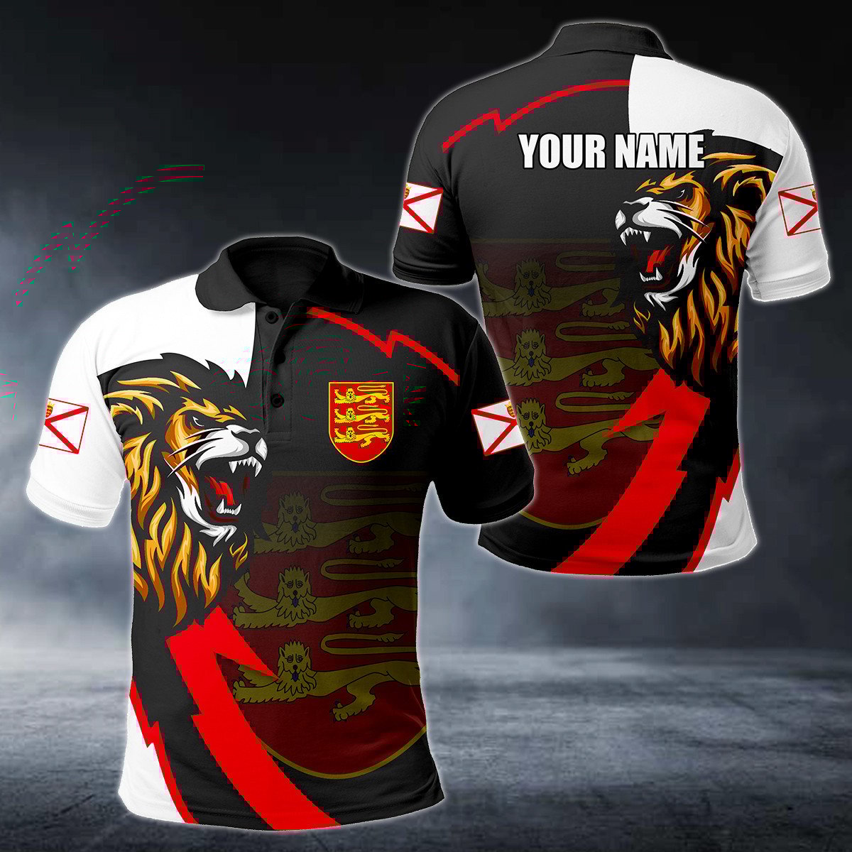 Personalised Jersey Lion Lightning 3D Polo Shirt - AL01