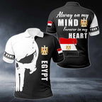 Personalised Egypt Forever In My Heart Skull Polo Shirt - AL01