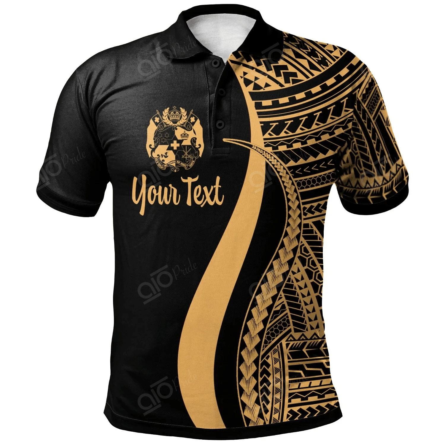 Personalised Tonga Polo Shirt - Polynesian Tentacle Tribal Pattern - AL01