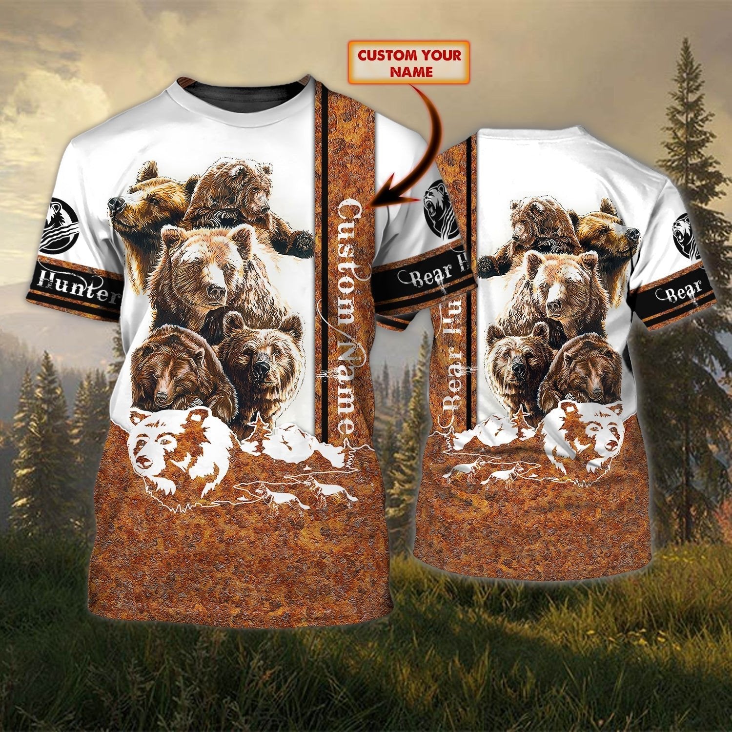 Personalised - Bear Hunting T-Shirt For Men/Women