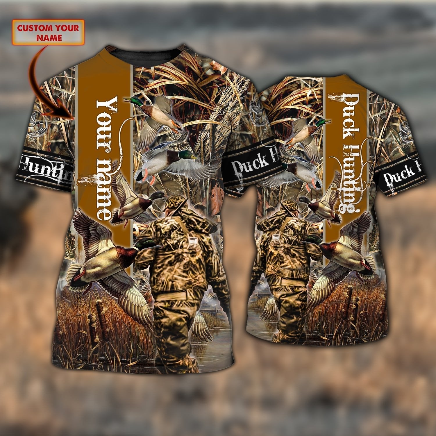 Personalised - Duck Hunting T-Shirt For Men/Women