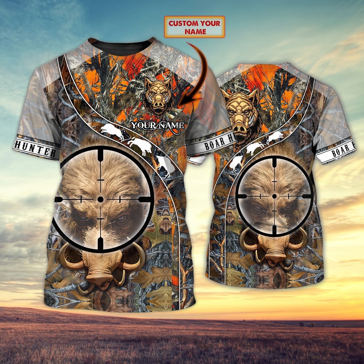 Personalised - Boar Hunting T-Shirt For Men/Women