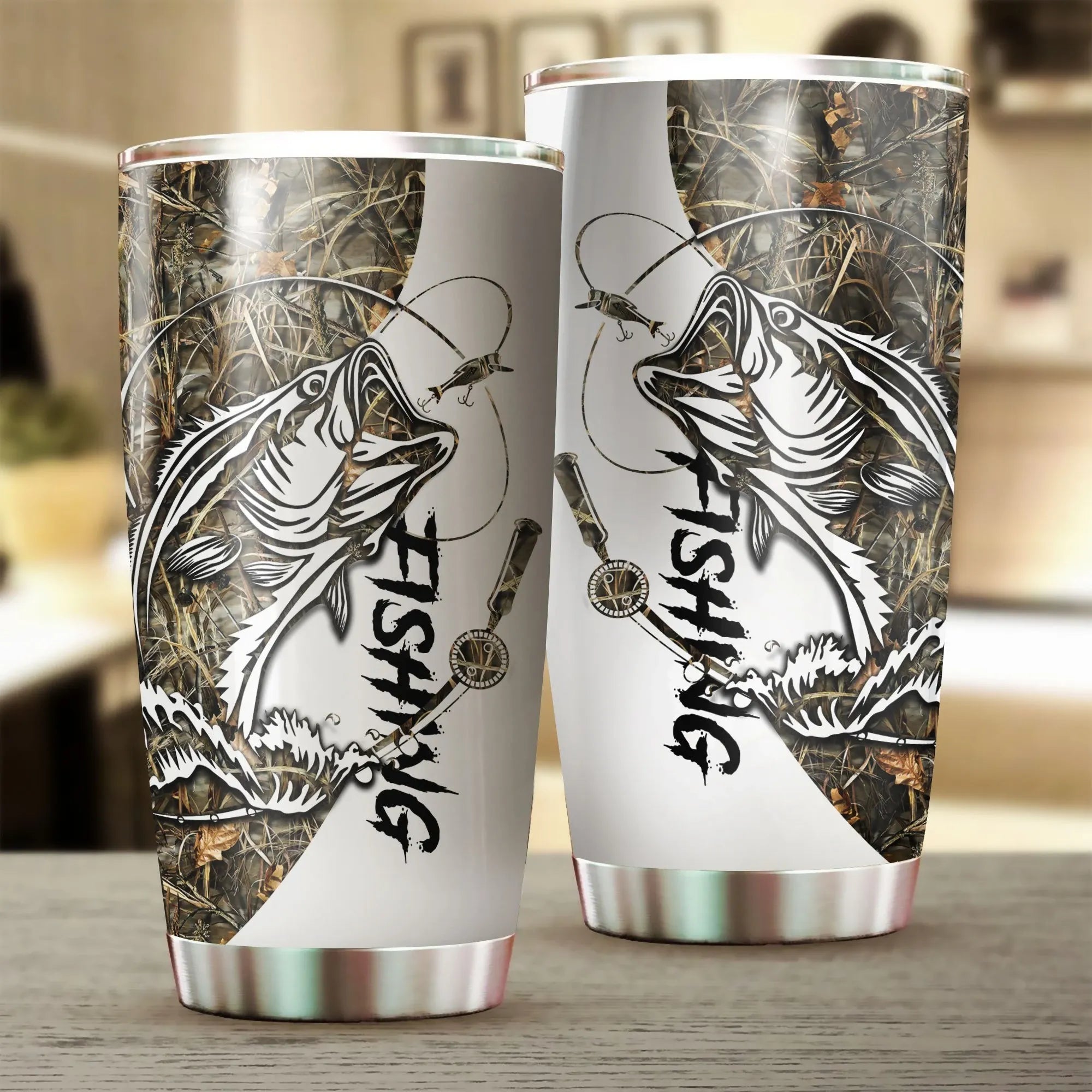 Bass Fishing Sport Stainless Steel Tumbler – 20oz/30oz