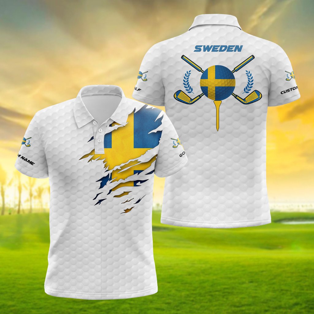Personalised Sweden Golf 3D Polo Shirt - AL01