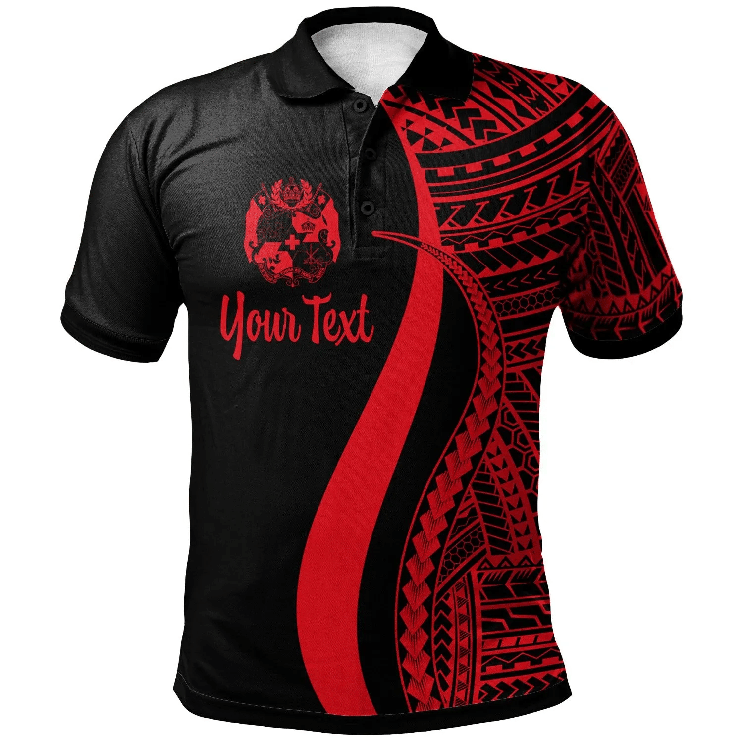 Personalised Tonga Polo Shirt - Polynesian Tentacle Tribal Pattern - AL01