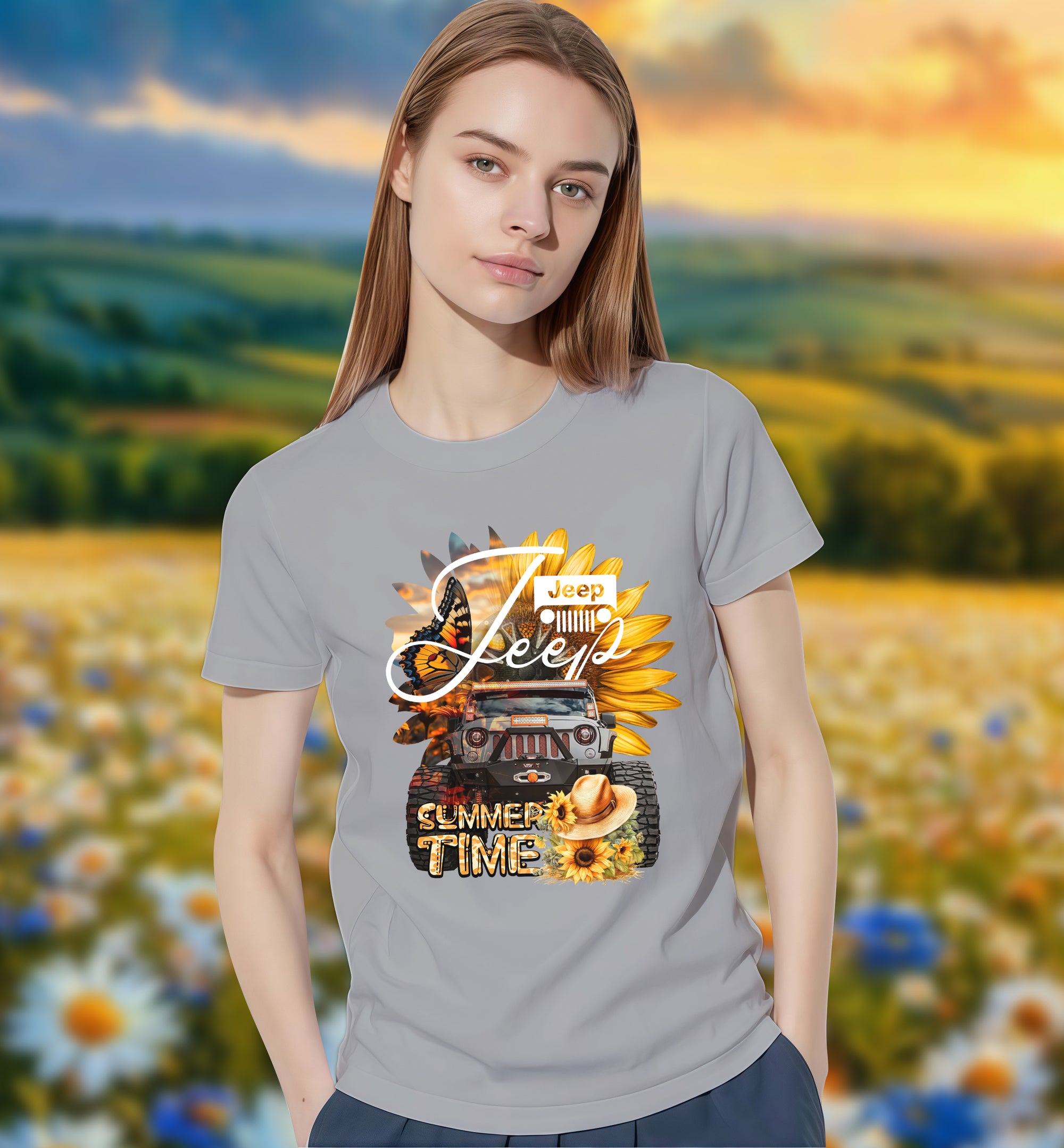 Summer Time Jeep - 2D T-Shirt for Men/Women - TH02