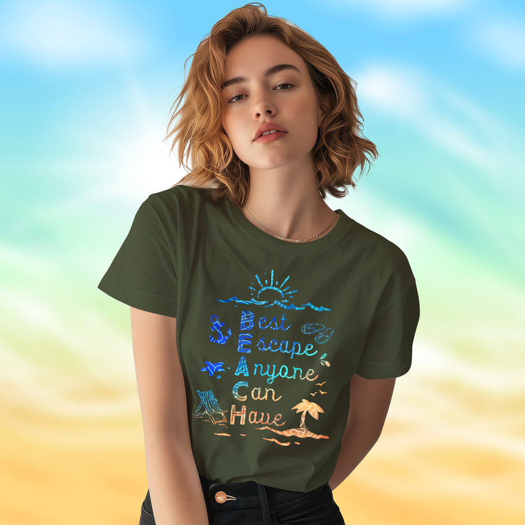 BEACH - Best Escape Anyone Can Have - 2D T-Shirt For Men/Women - TH02