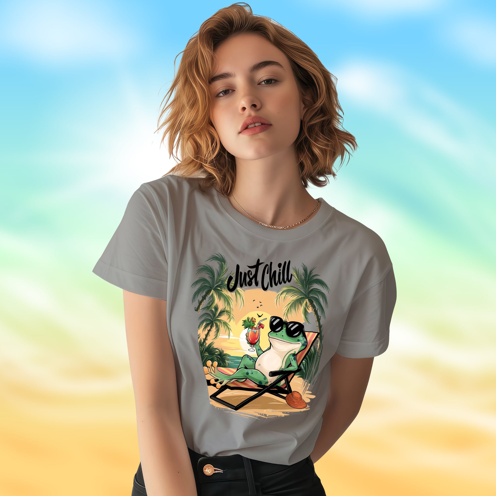 Just Chill With Frog - 2D T-Shirt For Men/Women - TH02