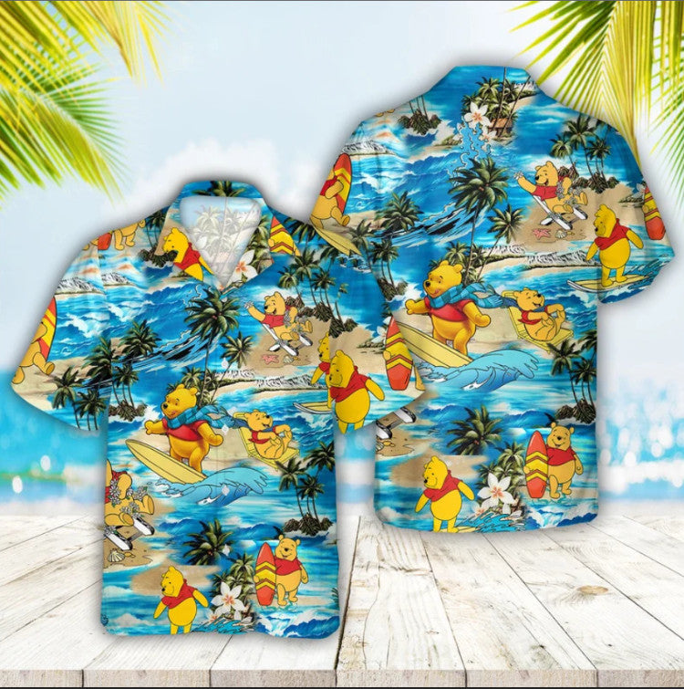 Disneyy Pooh Bear Surfing Hawaiian Shirt For Men/Women