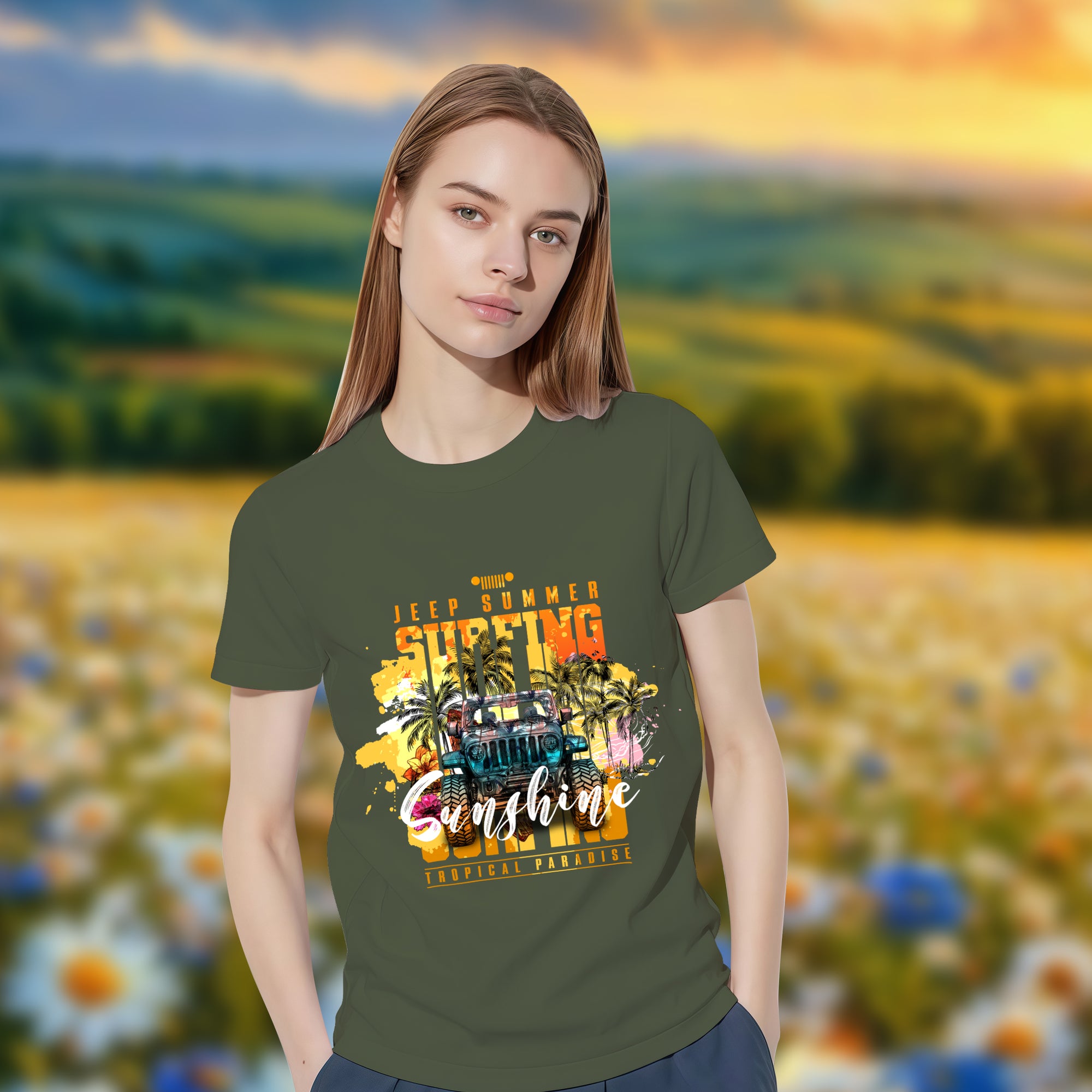 Sunshine Jeep Escape - 2D T-Shirt For Men/Women - TH02