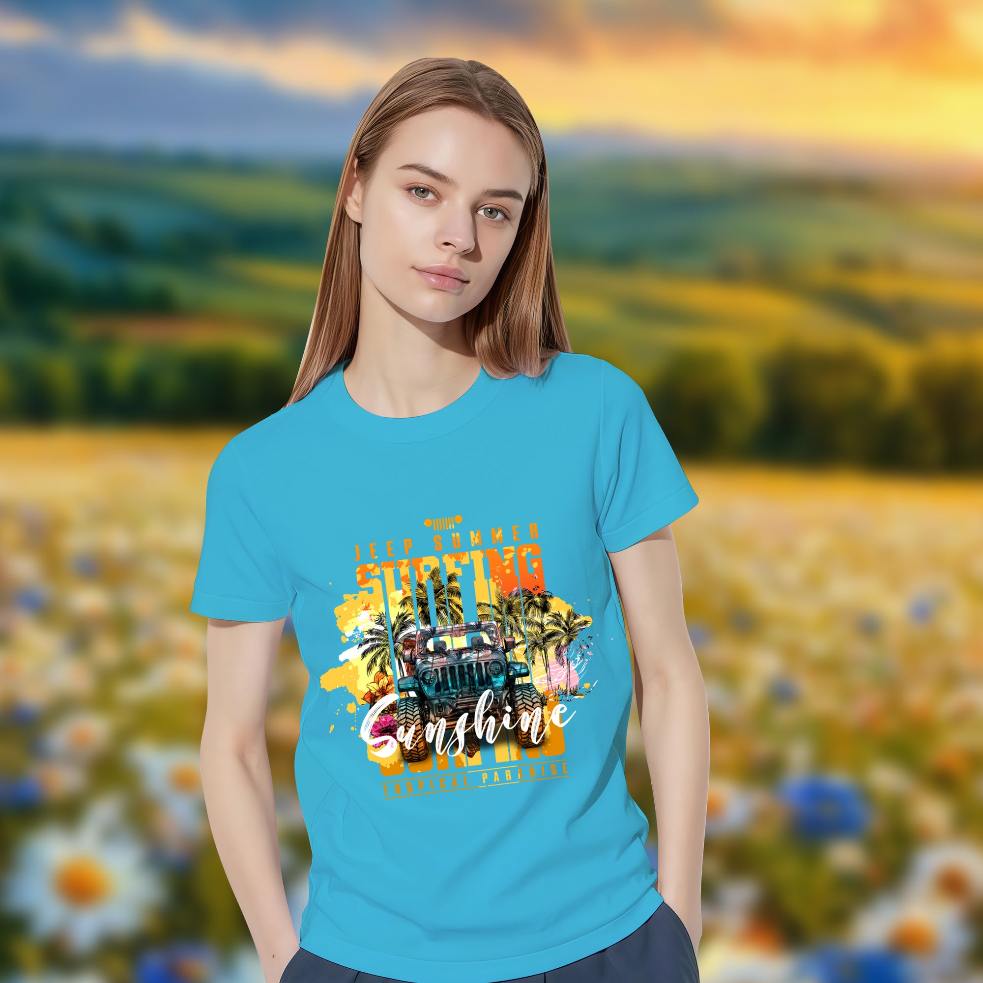 Sunshine Jeep Escape - 2D T-Shirt For Men/Women - TH02