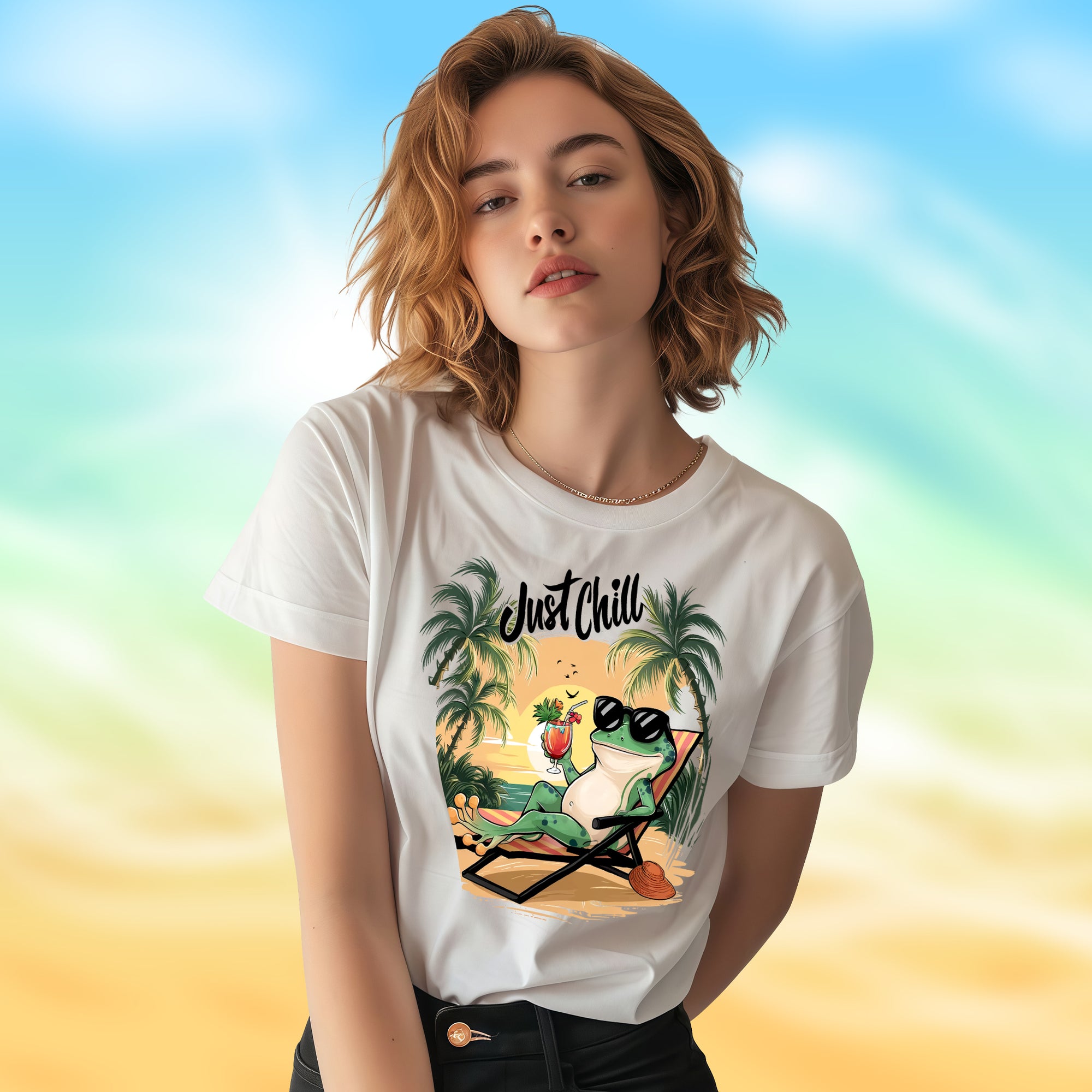 Just Chill With Frog - 2D T-Shirt For Men/Women - TH02
