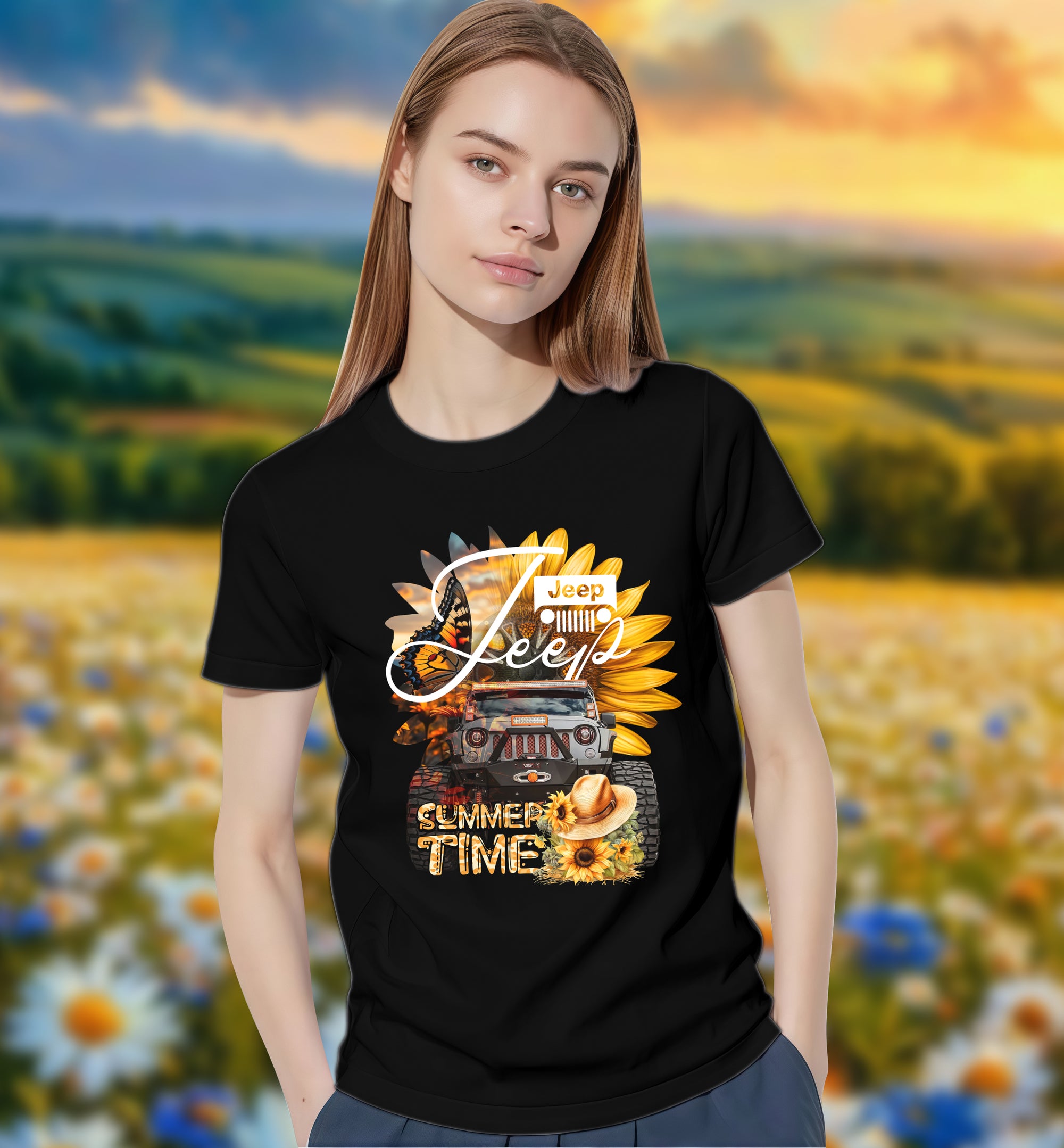 Summer Time Jeep - 2D T-Shirt for Men/Women - TH02