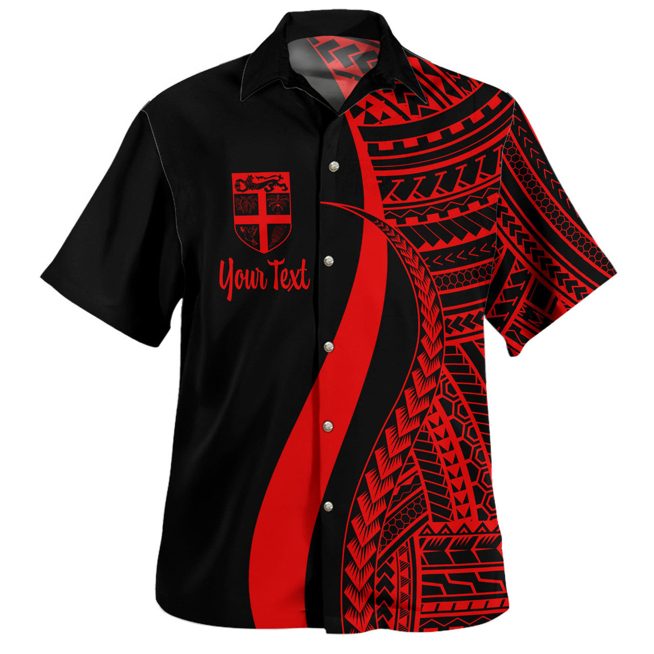 Personalised - Fiji Polynesian Tentacle Tribal Pattern Color ver2 Hawaiian Shirt Unisex