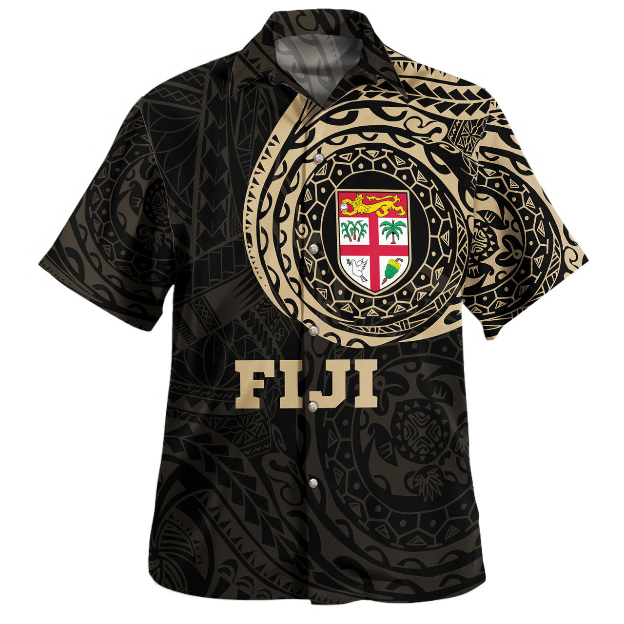 Fiji Flag Polynesian Tattoo Style Hawaiian Shirt Unisex