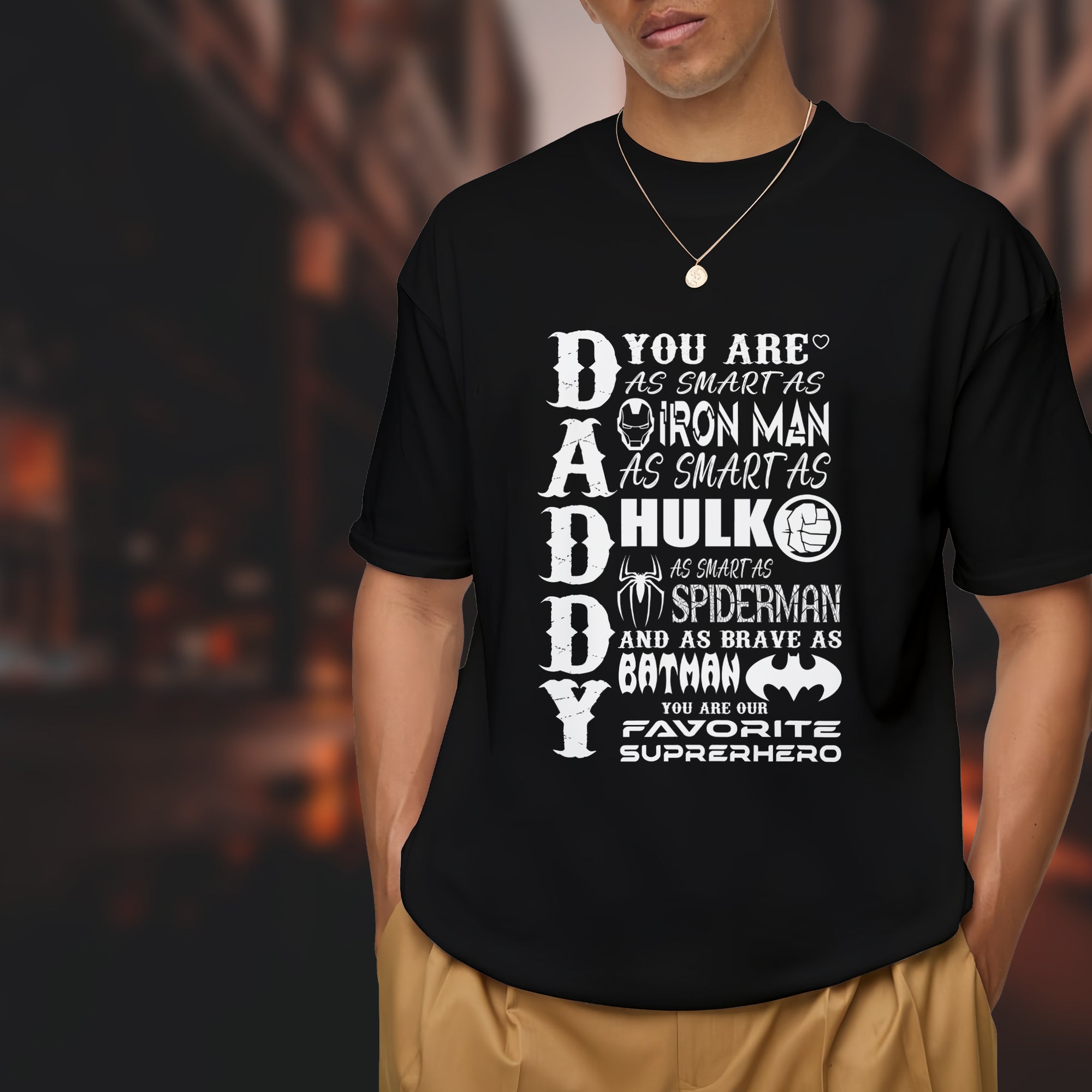 Daddy You Are Our Favorite Supperhero - 2D T-Shirt For Men/Women - TH02