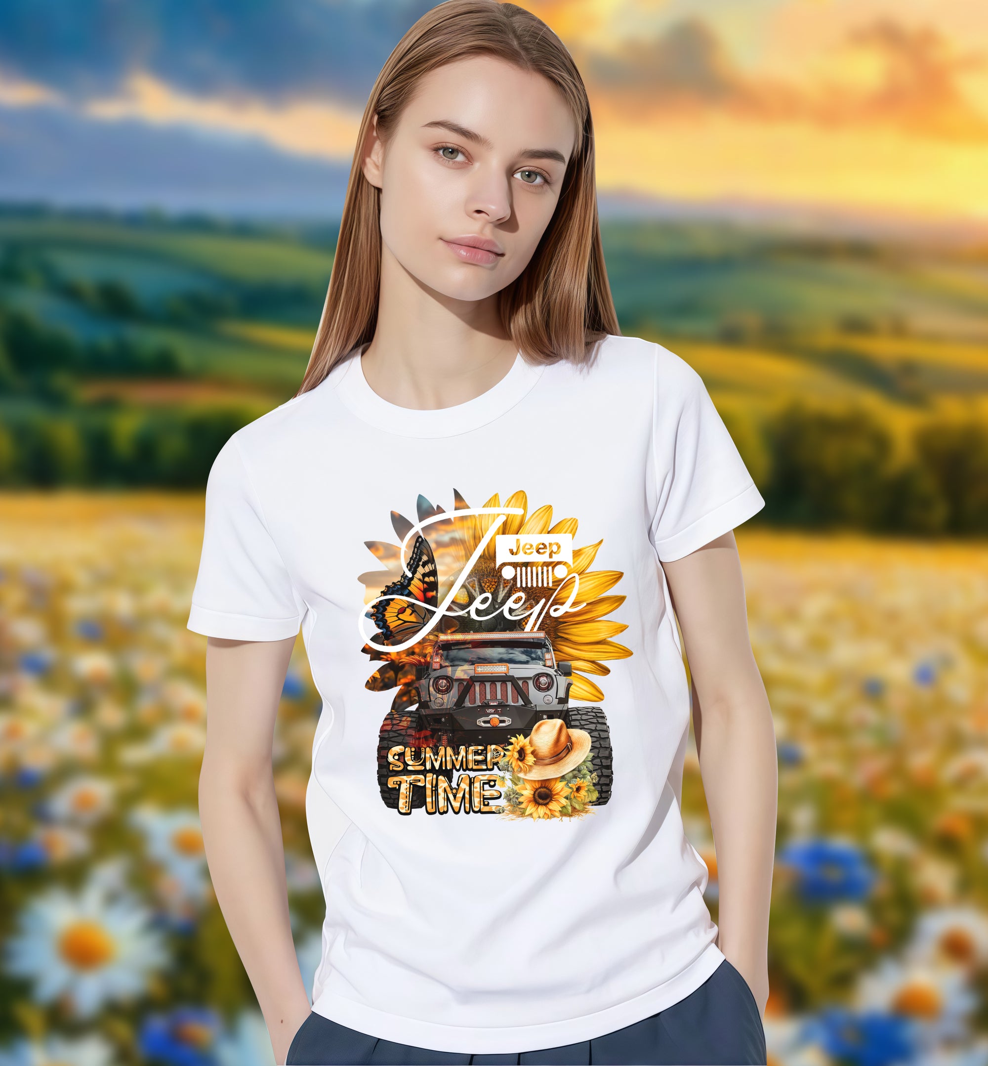 Summer Time Jeep - 2D T-Shirt for Men/Women - TH02