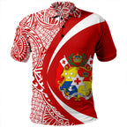 Tonga Polo Shirt Coat Of Arm Lauhala - Circle Style Ver 2 - AL01