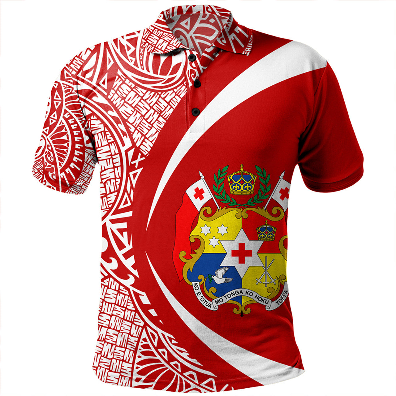 Tonga Polo Shirt Coat Of Arm Lauhala - Circle Style Ver 2 - AL01