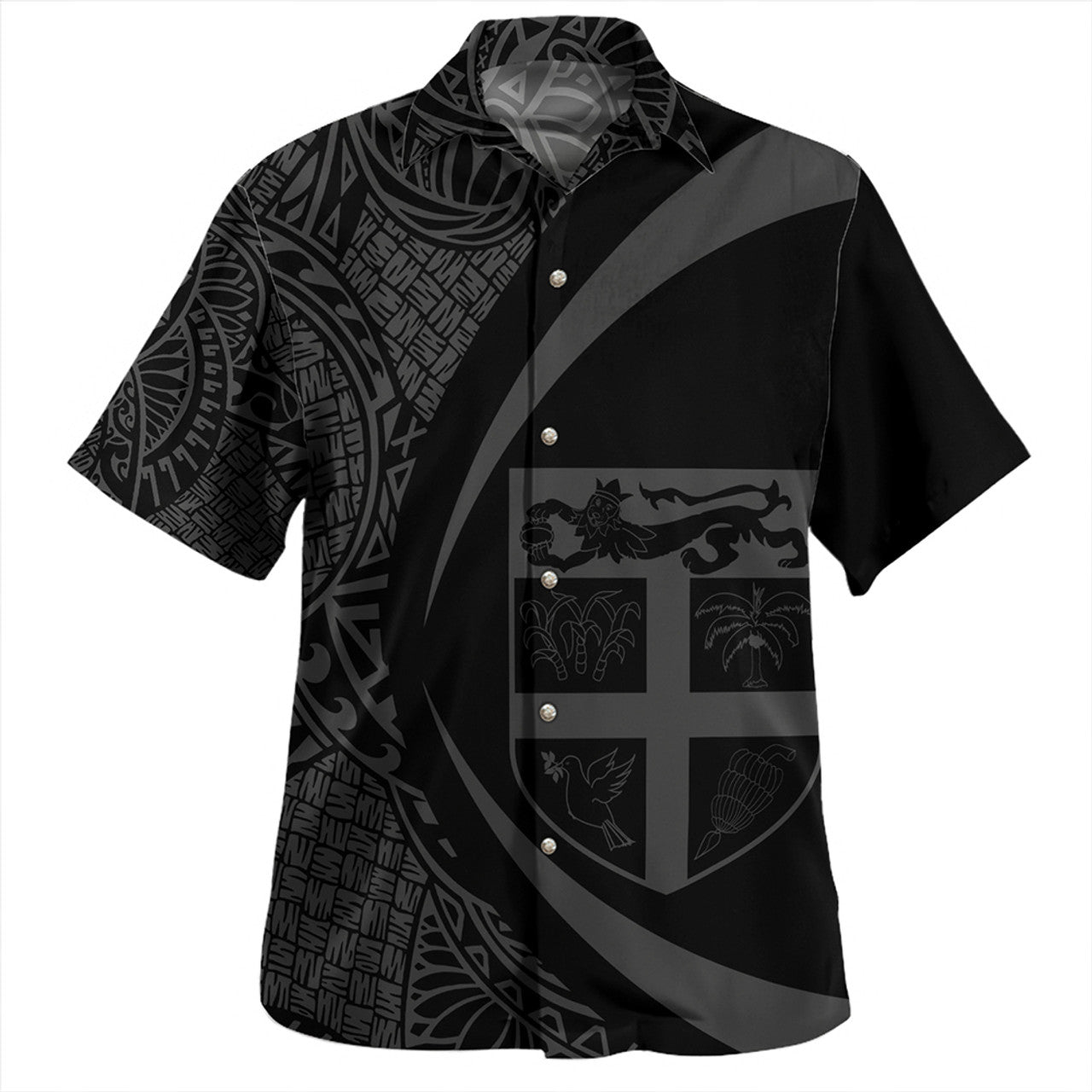 Fiji Coat Of Arm Lauhala Circle Hawaiian Shirt Unisex