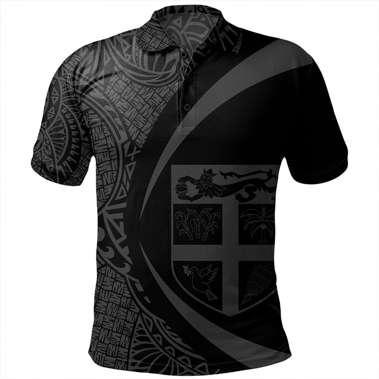 Fiji Coat Of Arm Lauhala Circle Polo Shirt Unisex