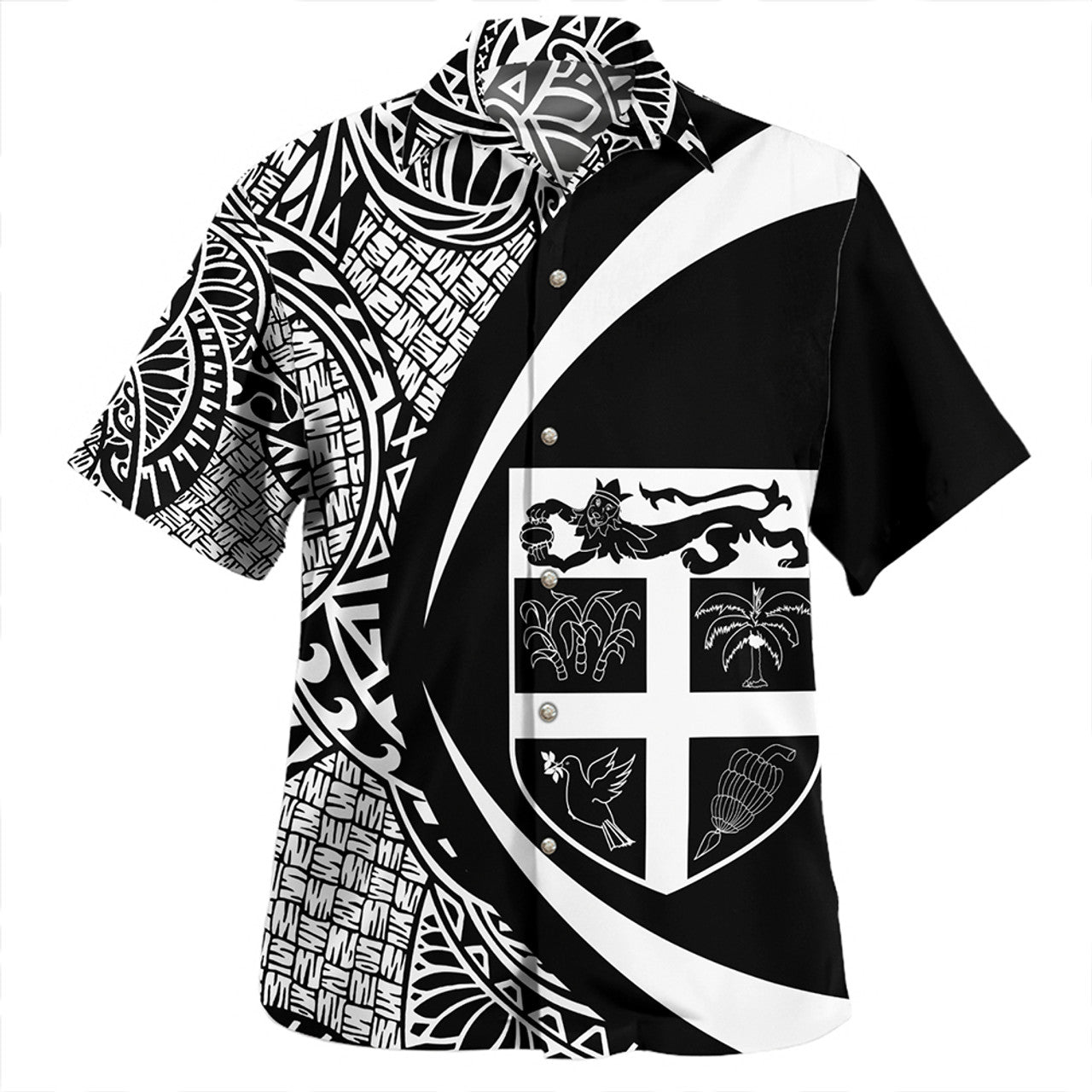 Fiji Coat Of Arm Lauhala Circle Hawaiian Shirt Unisex